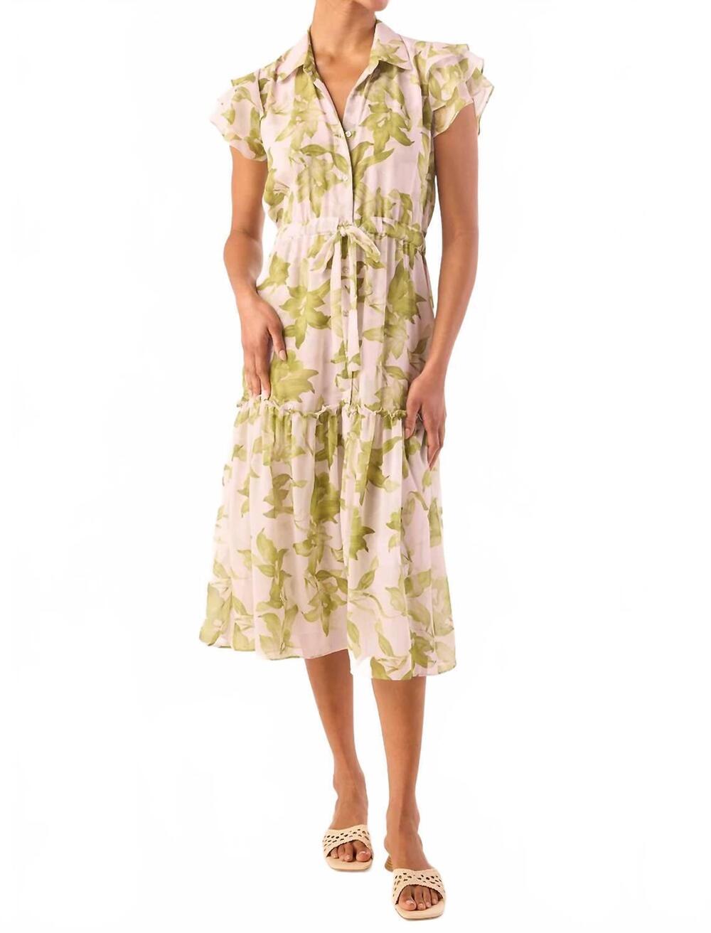 NEW MISA LOS ANGELES viola midi dress in citrine lily